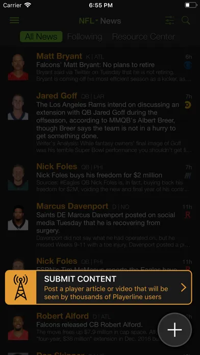 Playerline Fantasy Sports News应用截图