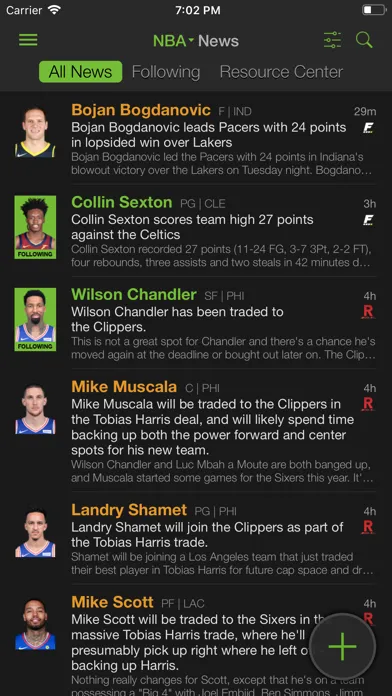 Playerline Fantasy Sports News应用截图