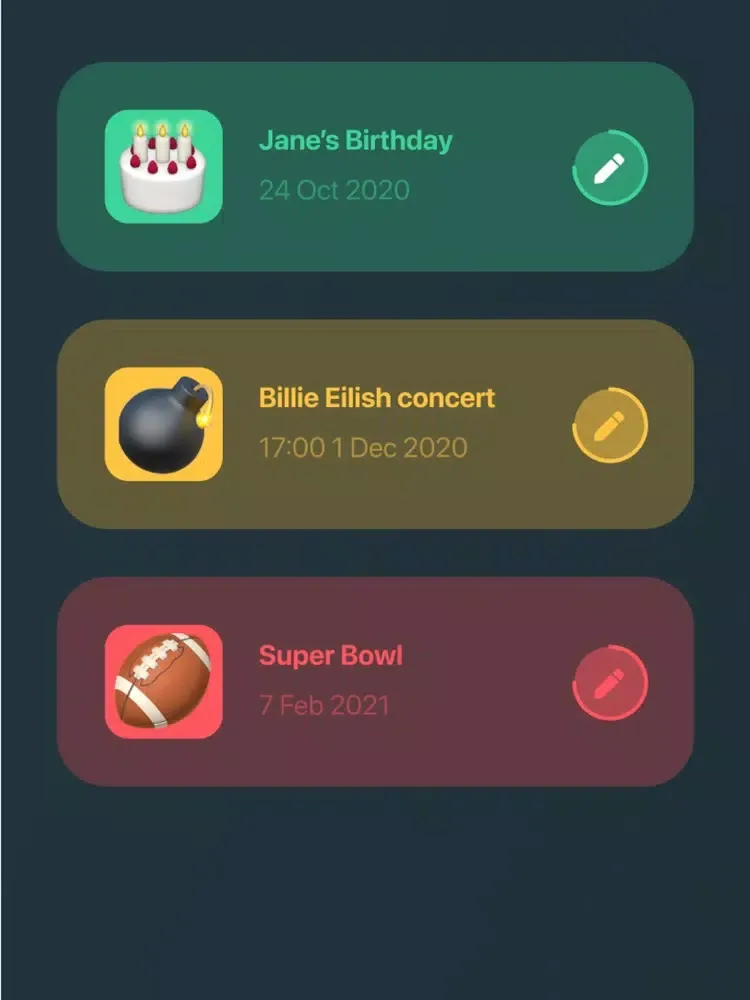 Capturas de pantalla de Birthday Countdown Widget iPad 