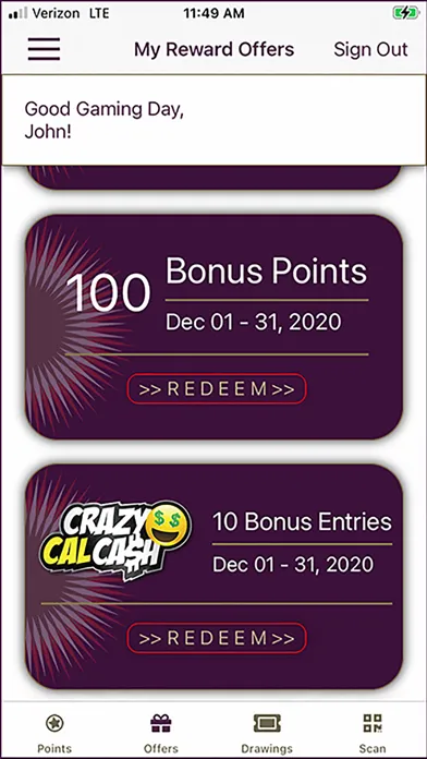 Capturas de tela do HPC Rewards