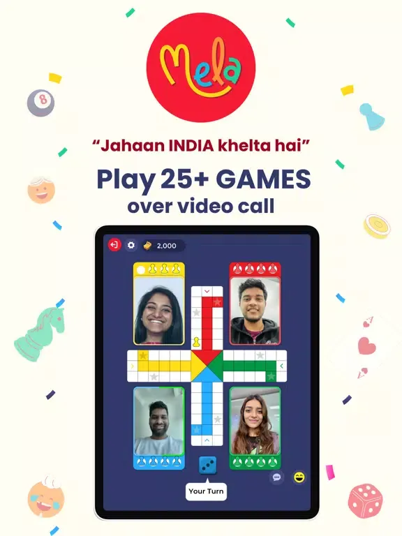 تصاویر Mela: Play Games on Video Call iPad 