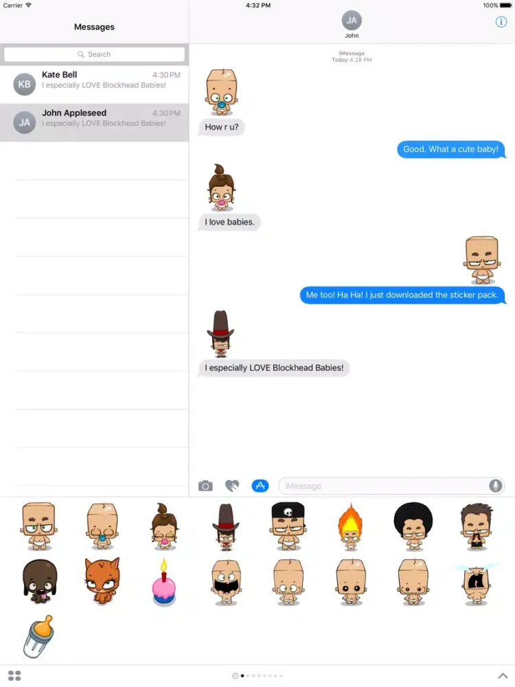 Captures d'écran de Blockhead Babies - Animated Stickers iPad 
