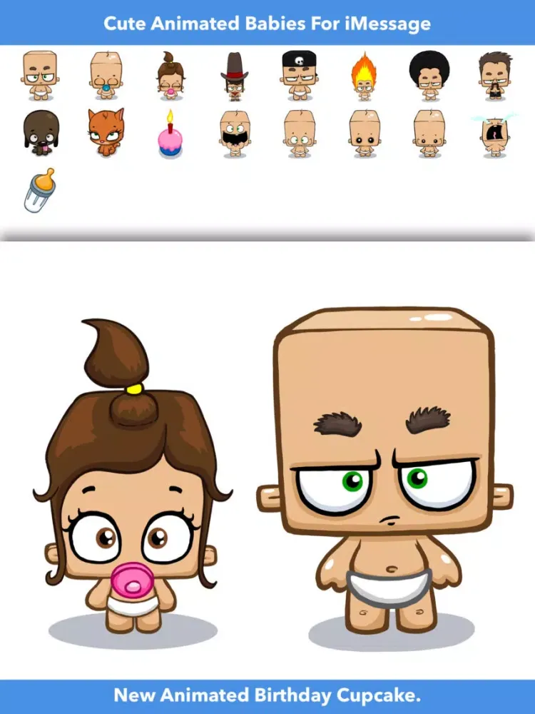 Captures d'écran de Blockhead Babies - Animated Stickers iPad 