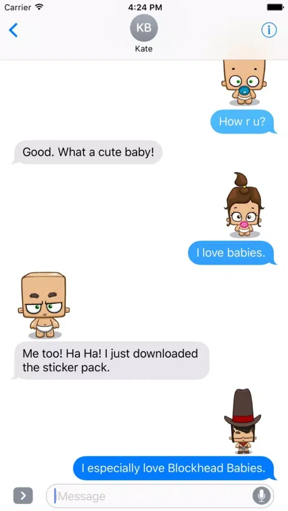Captures d'écran de Blockhead Babies - Animated Stickers