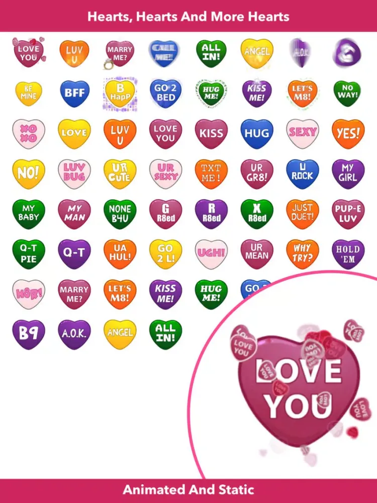Tangkapan skrin Hearts - Animated Stickers iPad 