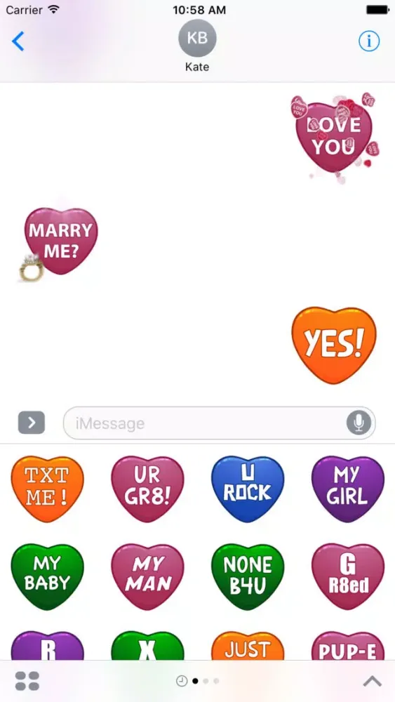 Tangkapan skrin Hearts - Animated Stickers