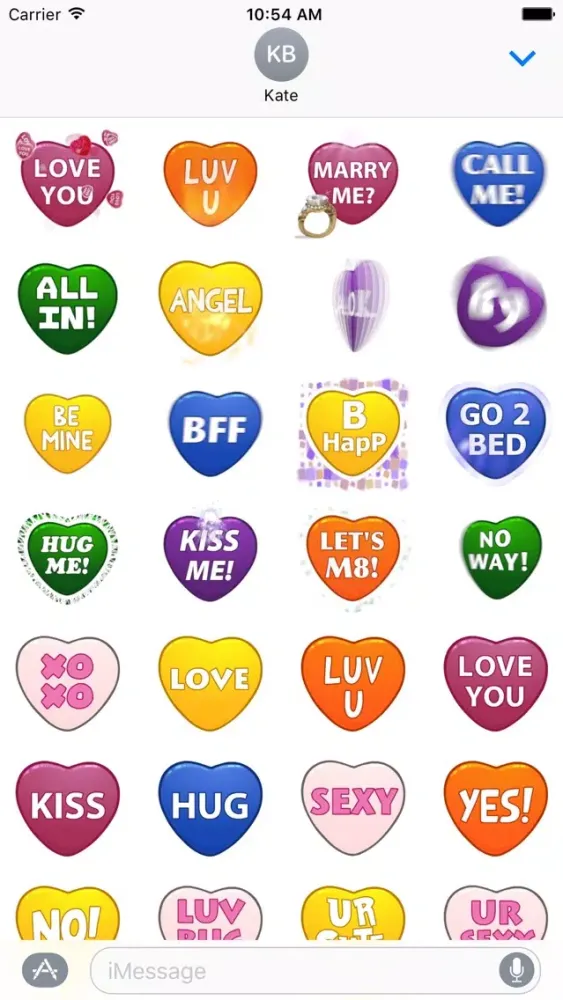 Tangkapan skrin Hearts - Animated Stickers
