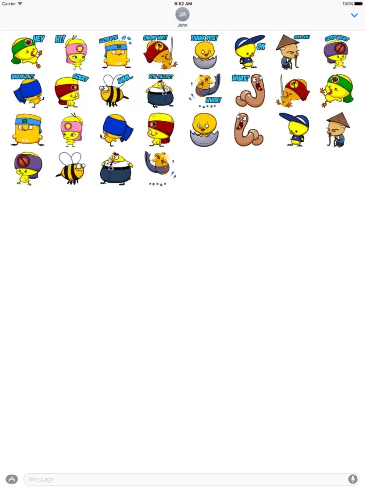 Скриншоты Stickers - Kung Fruit Chickens iPad 