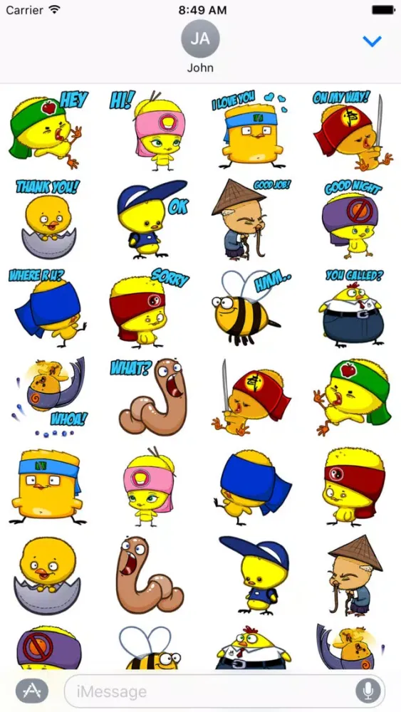Скриншоты Stickers - Kung Fruit Chickens
