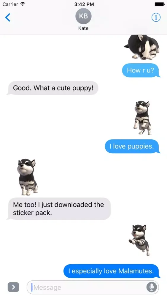 Captures d'écran de Malamute - Animated Puppy Stickers