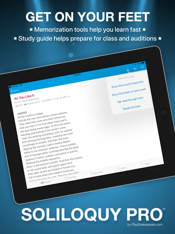 Soliloquy: Classic Monologues iPad  スクリーンショット
