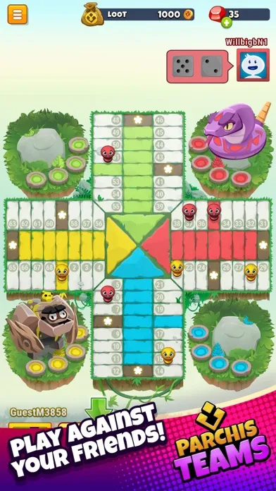 Capturas de tela do Parchis TEAMS board games