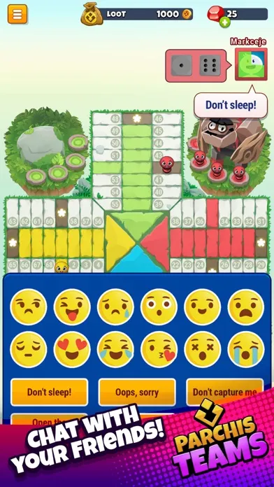 Capturas de tela do Parchis TEAMS board games