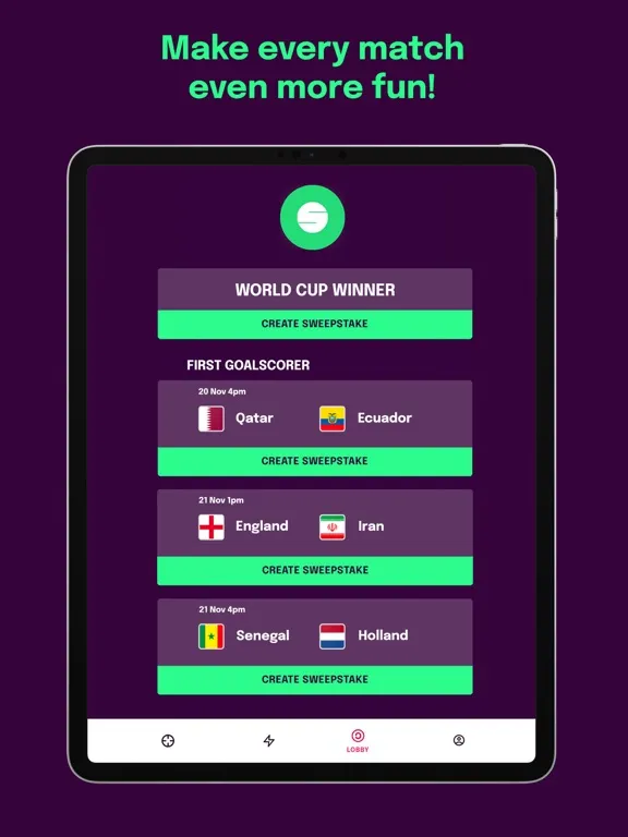 صور Sweeper - The Sweepstake App iPad 