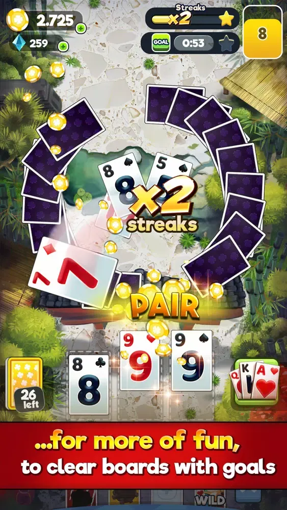 Tangkapan layar Solitaire Tripeaks Spin