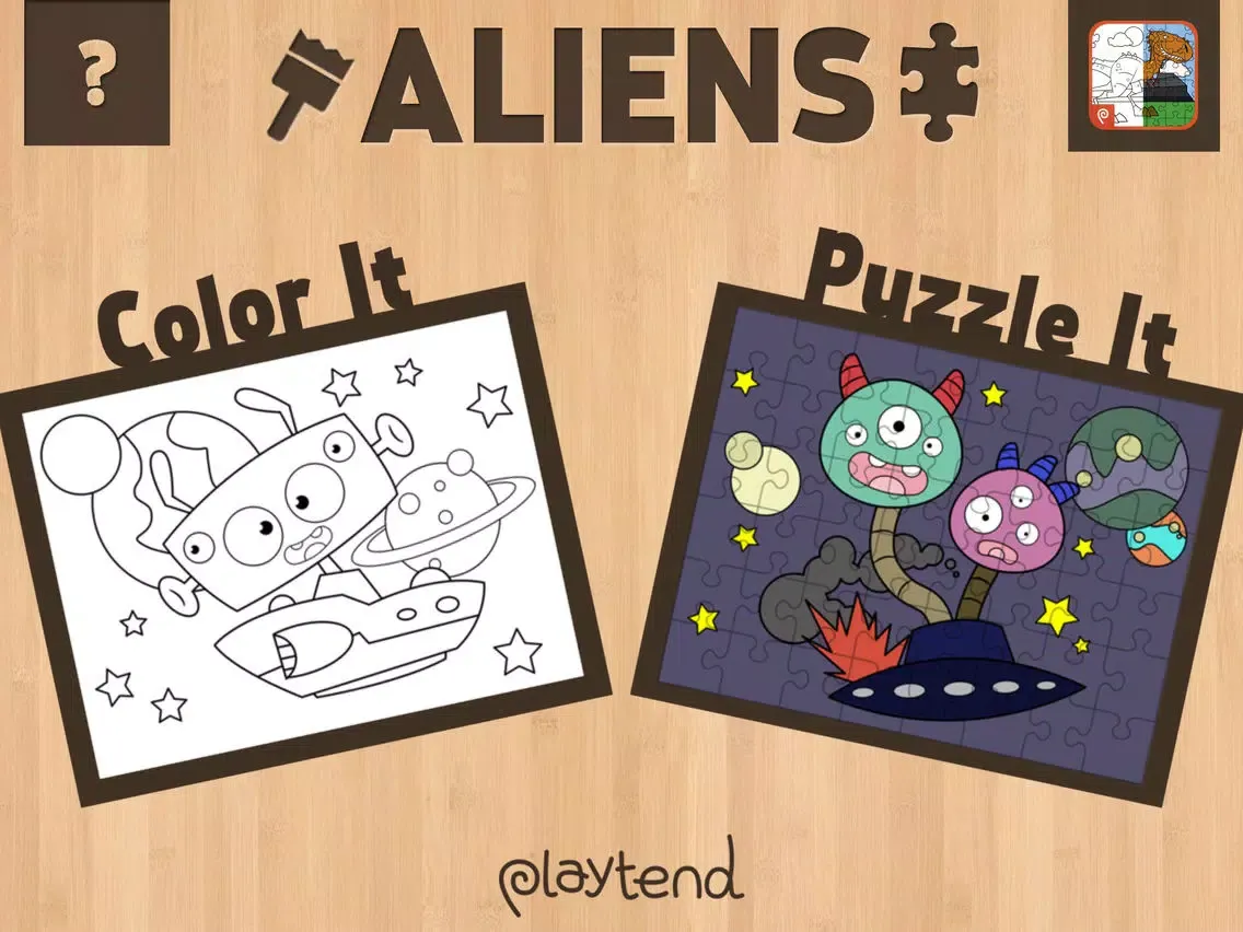 Color It Puzzle It: Aliens Lite iPad 应用截图