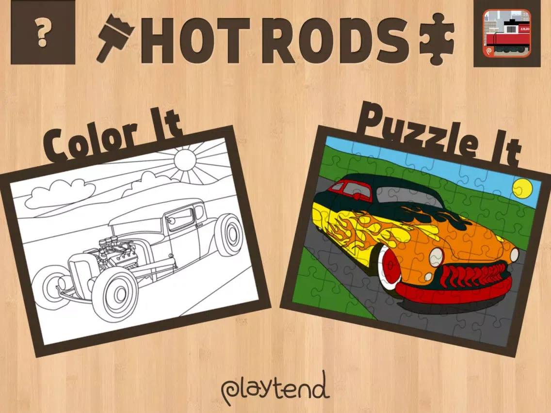 Color It Puzzle It: Hot Rods Lite iPad  Screenshots