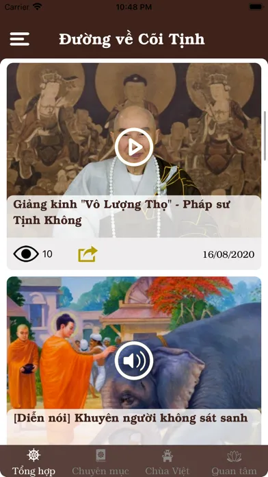 Capturas de tela do Đường về Cõi Tịnh