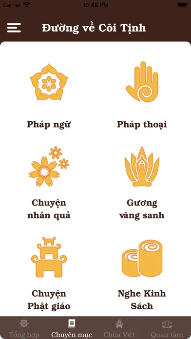 Capturas de tela do Đường về Cõi Tịnh