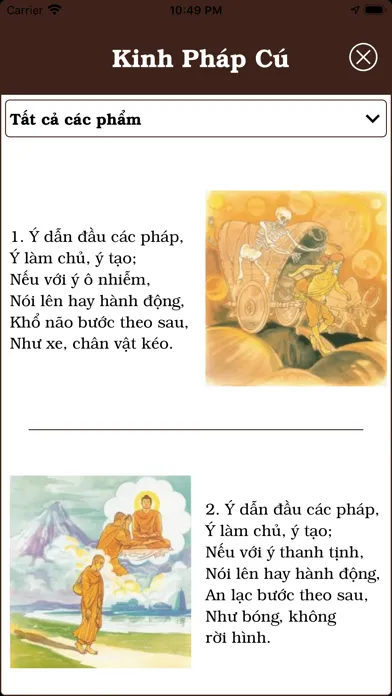 Capturas de tela do Đường về Cõi Tịnh
