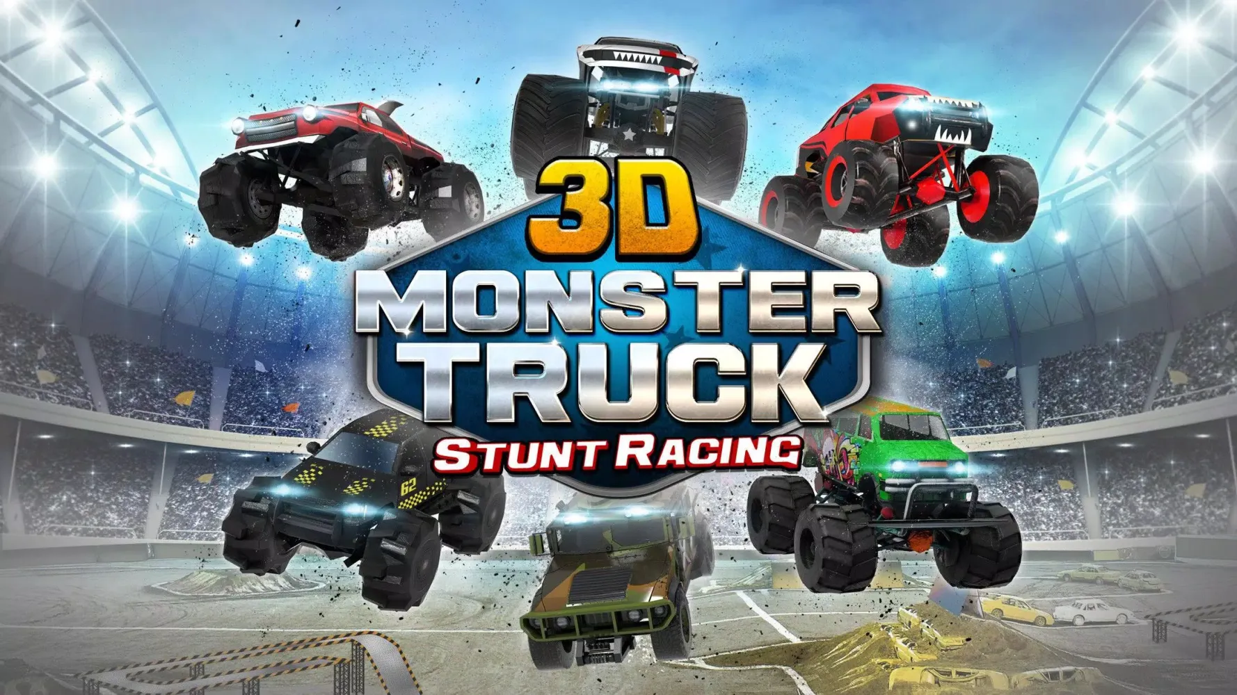 Tangkapan skrin 3D Monster Truck Parking Game