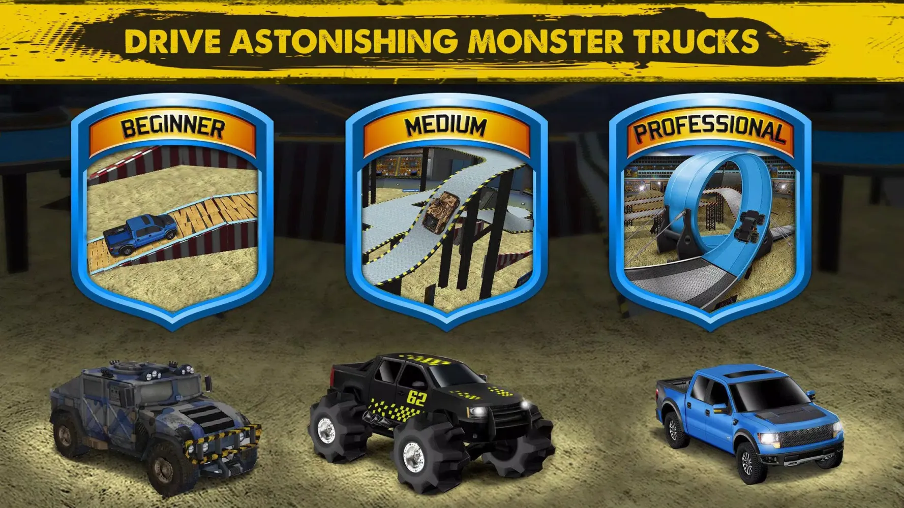 Tangkapan skrin 3D Monster Truck Parking Game
