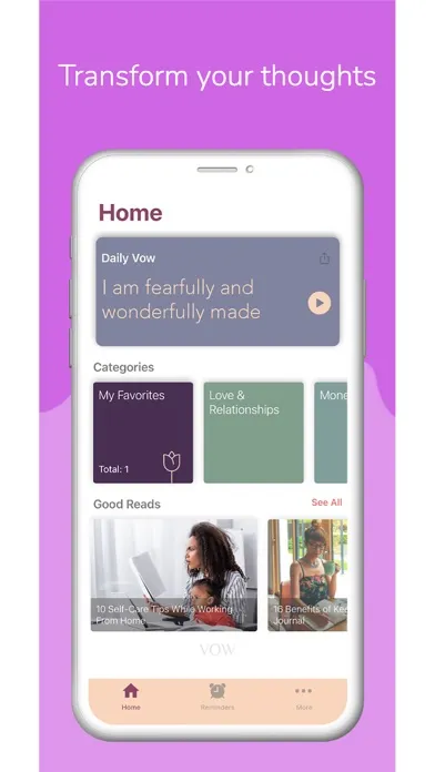 Capturas de pantalla de Vow Affirmations: Self-Care