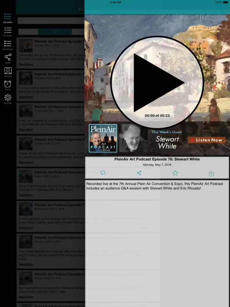 Ảnh chụp màn hình của Plein Air Art Podcast iPad 