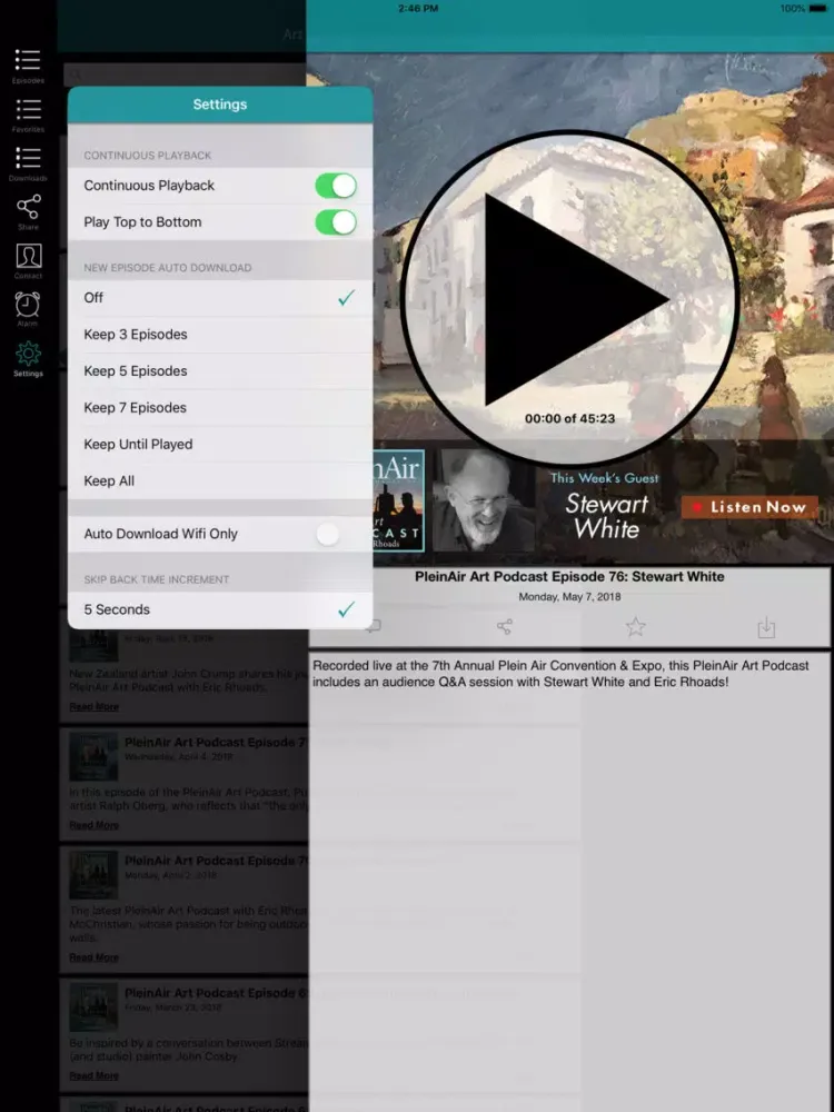 Ảnh chụp màn hình của Plein Air Art Podcast iPad 