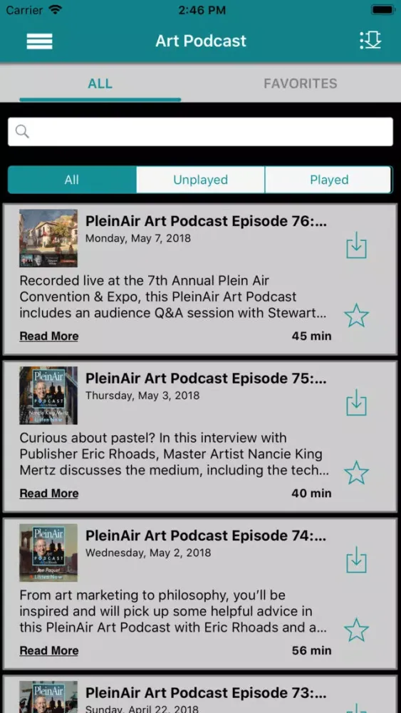 Ảnh chụp màn hình của Plein Air Art Podcast