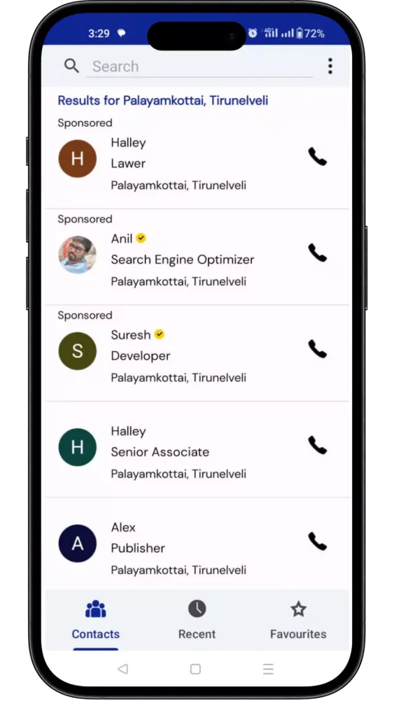 Telephone Directory App Screenshots