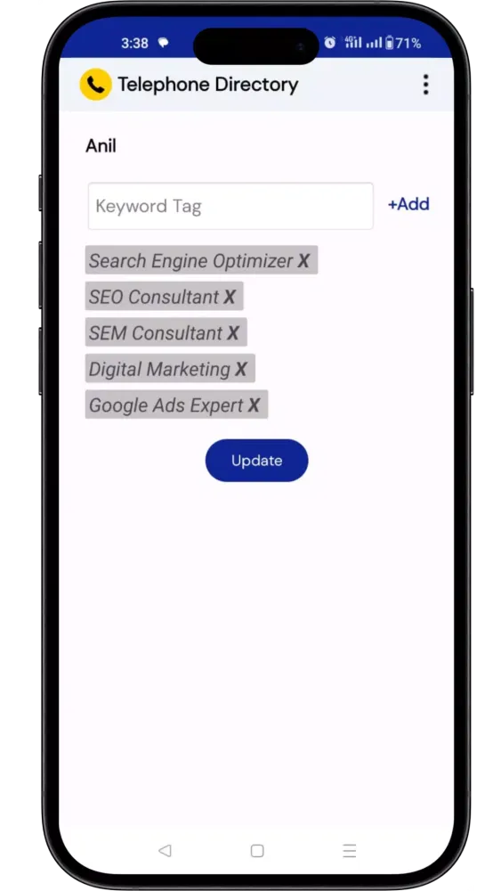 Telephone Directory App Screenshots