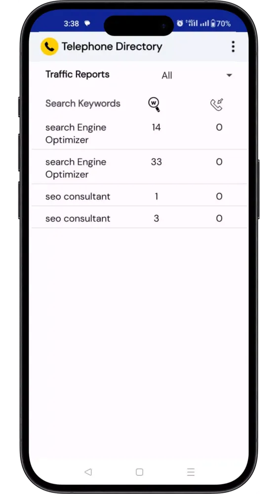 Telephone Directory App Screenshots