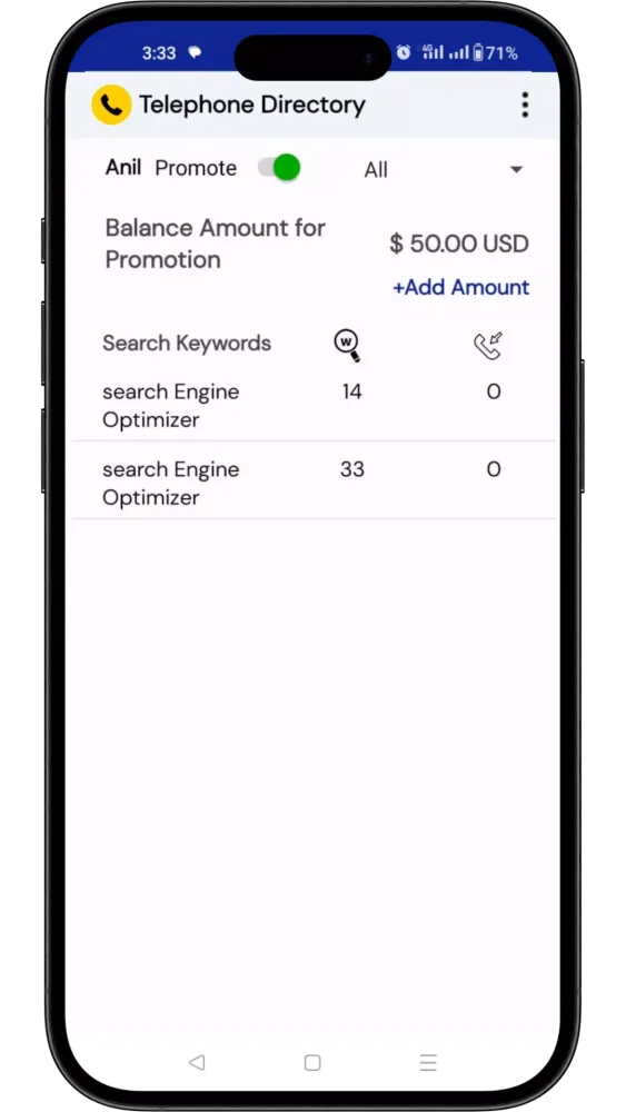 Telephone Directory App Screenshots