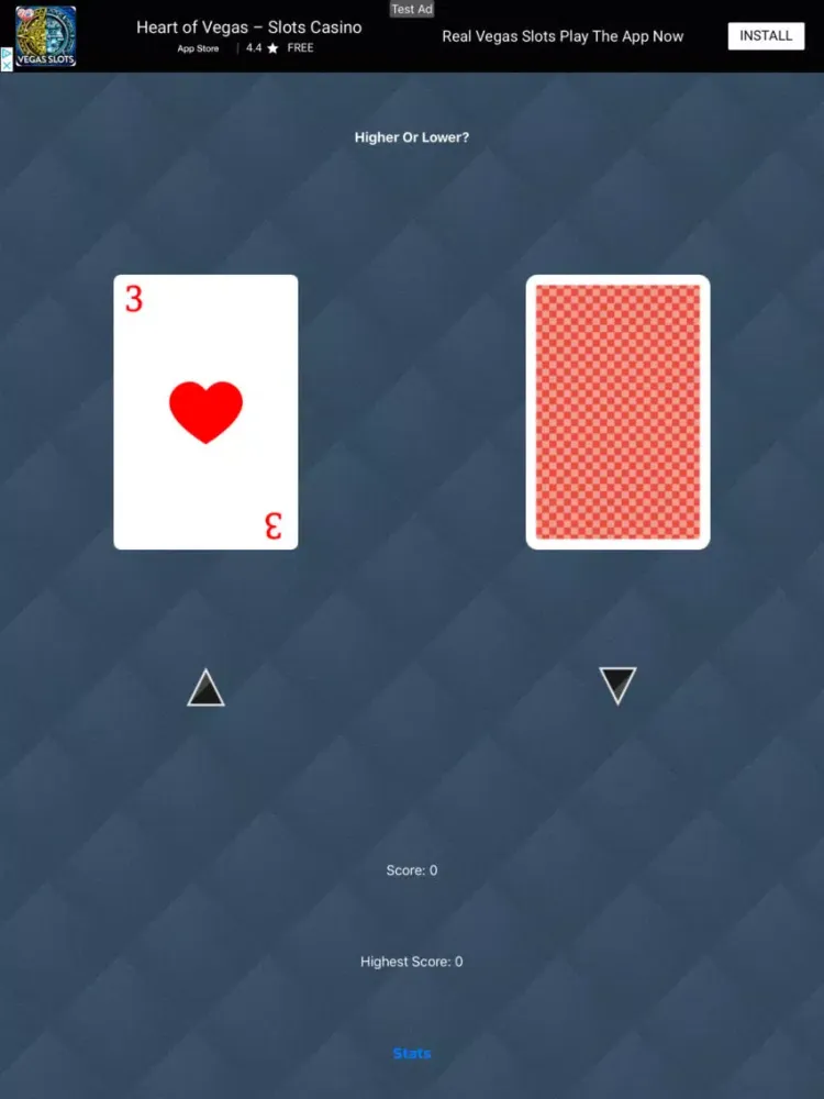 Tangkapan layar High Or Low: The Card Game iPad 