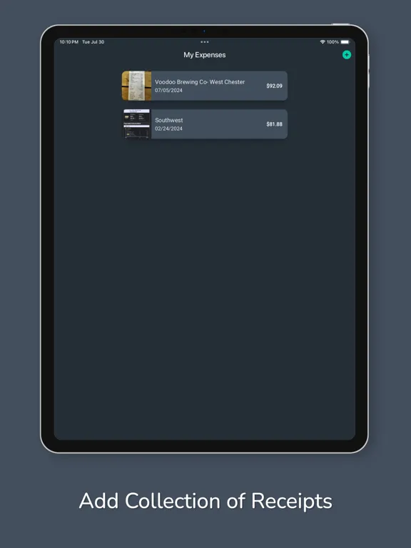 Tangkapan skrin ExpenseIt - AI Expense Report iPad 