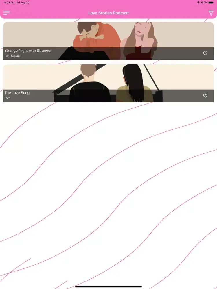 Romance Audio Stories Podcast iPad  スクリーンショット