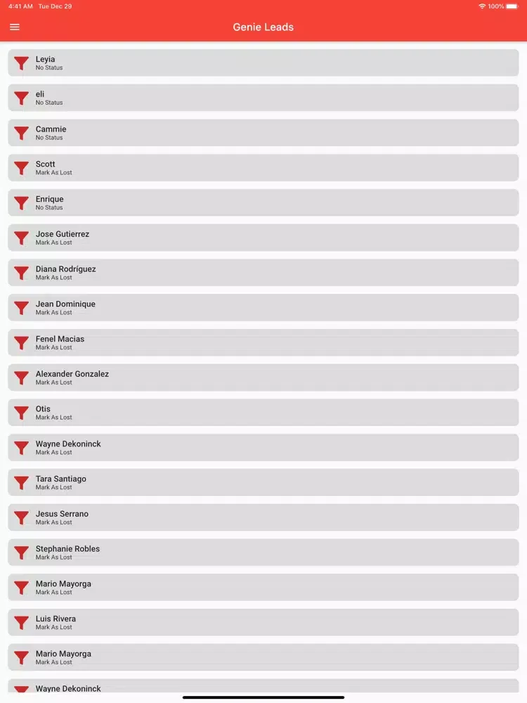 Genie Leads iPad  Screenshots