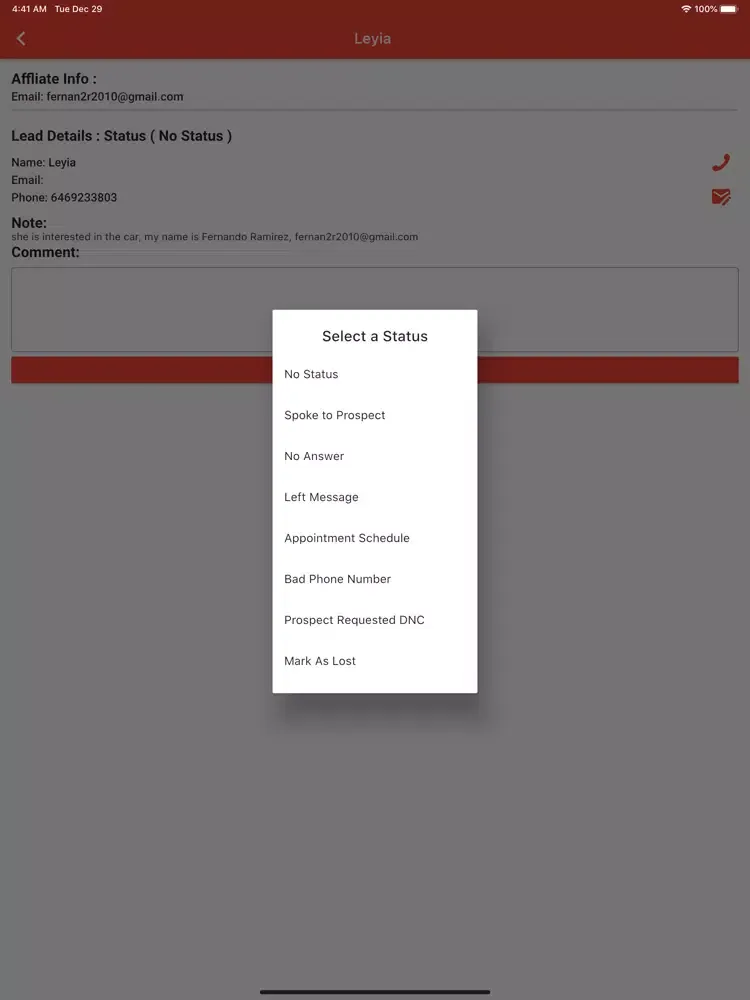 Genie Leads iPad  Screenshots