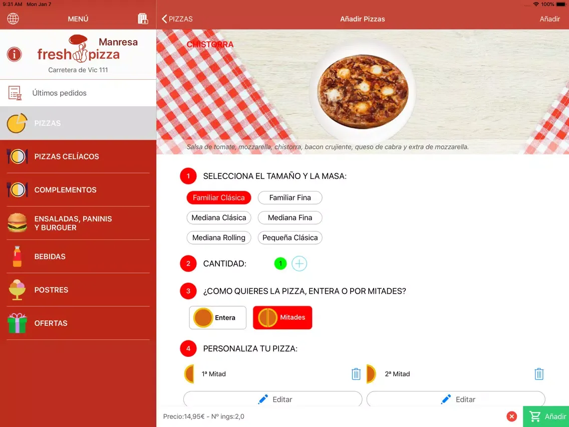 FreshPizza Manresa iPad  Screenshots