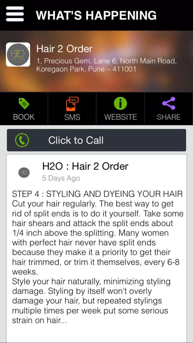 Ảnh chụp màn hình của Hair 2 Order