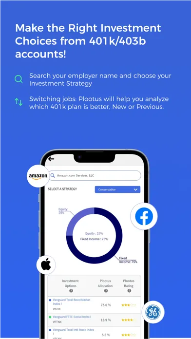 Plootus 401k/403b Simplified Screenshots