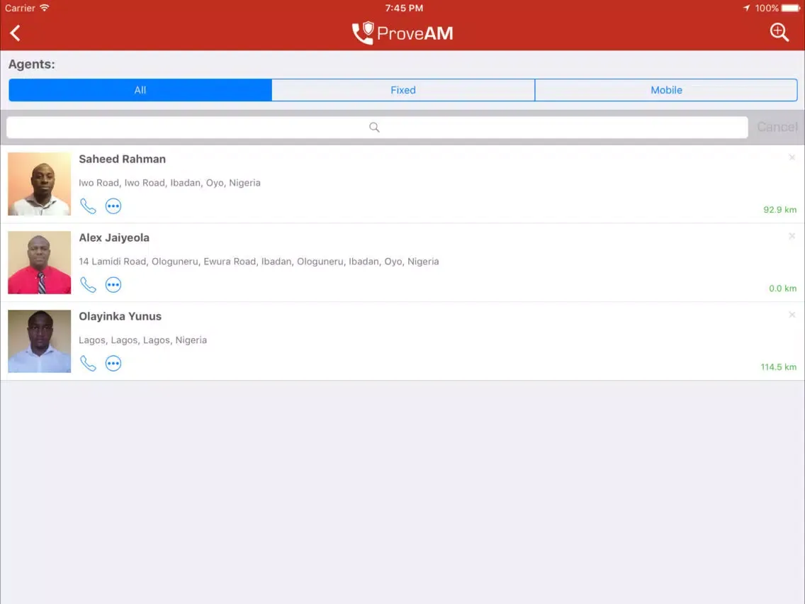 Tangkapan layar ProveAM iPad 