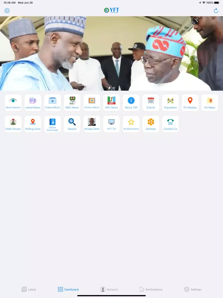 ภาพหน้าจอของ YFT 2023 iPad