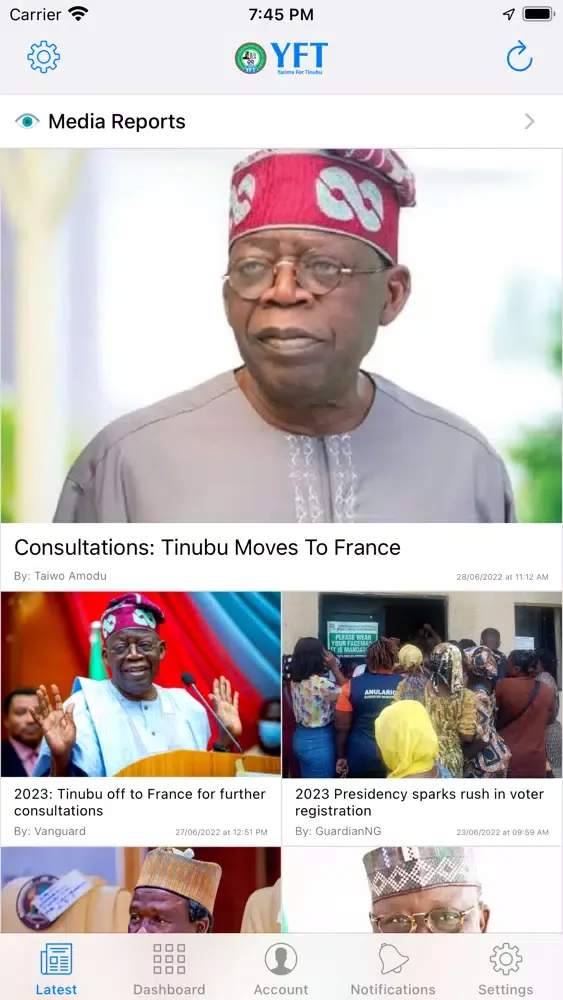 ภาพหน้าจอของ YFT 2023