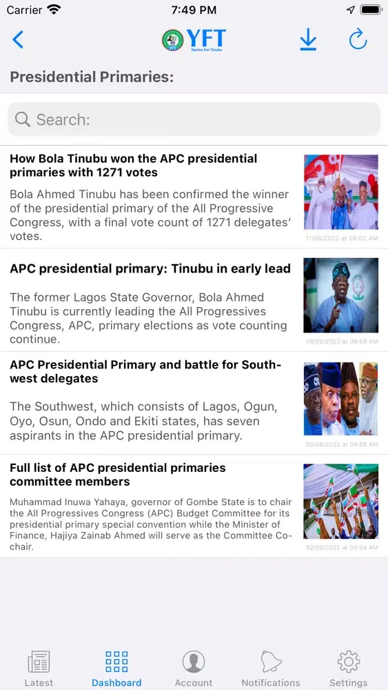 ภาพหน้าจอของ YFT 2023