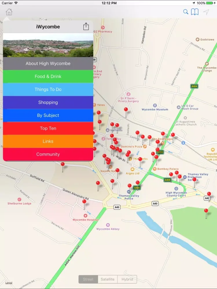 iWycombe iPad 应用截图