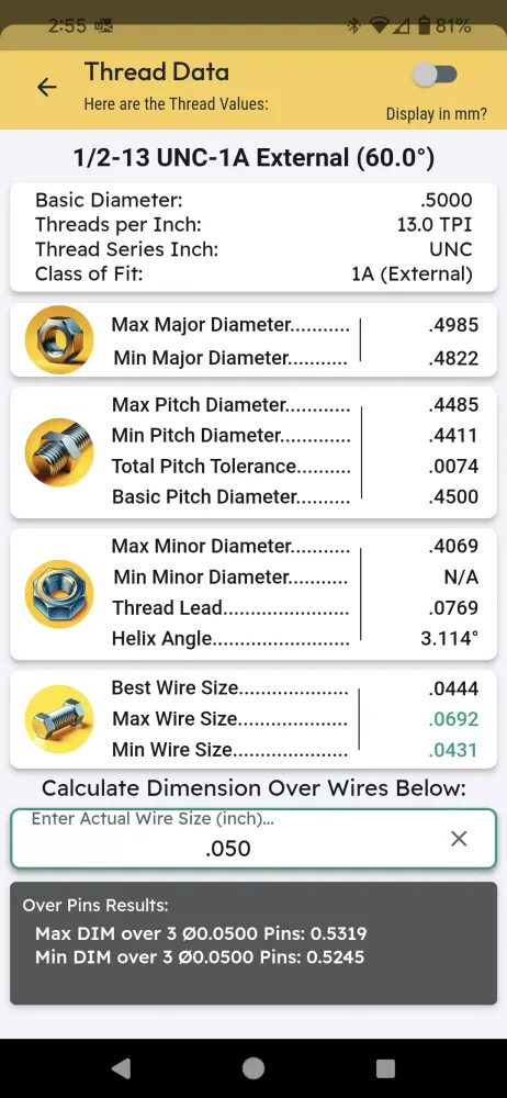 Capturas de tela do CNC Machinist Calculator Ultra