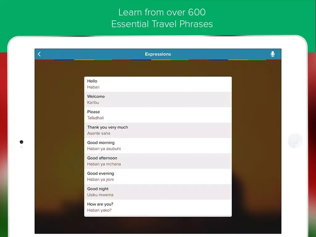 Captures d'écran de Pocket Swahili - Essential Travel Phrases with Flashcards iPad 