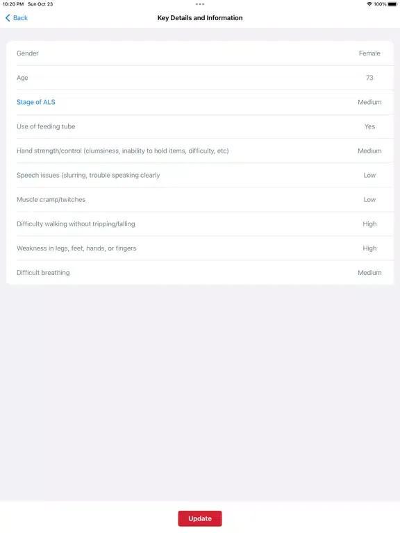Ảnh chụp màn hình của goALS Caregivers App iPad 